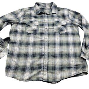 Hurley Flannel Shirt Mens 2XL Atzec Button Up Long Sleeve Southwester